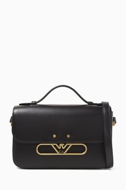 Emporio Armani Eagle Logo Shoulder Bag in Leather 217720967_2709