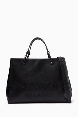 Emporio Armani Medium Logo Tote Bag in Leather 217721374_2709