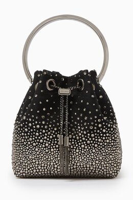 Jimmy Choo Bon Bon Crystal-embellished Bucket Bag in Mesh 217621854_13