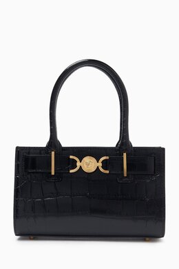 Versace Small Medusa '95 Tote Bag in Croc-embossed Leather 217977157_13