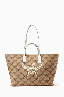 MCM Medium Himmel Shopper Tote Bag in Lauretos Canvas 218064296_7762