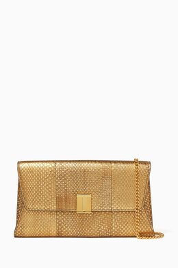 Tom Ford Nobile Clutch Bag in Python printed Metallic Leather 217840624_248