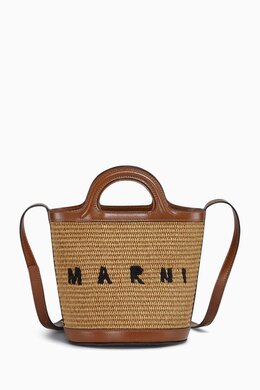 Marni Small Tropicalia Bag in Leather & Raffia-effect 216872679_15