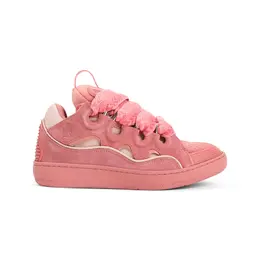 Lanvin-Pink Curb Calf Leather Sneakers-Donna 51977384067412