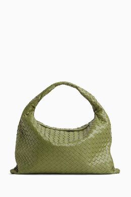 Bottega Veneta Large Hop Shoulder Bag in Intrecciato Leather 218169088_20