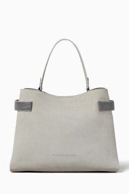 Brunello Cucinelli Monili embellished Tote Bag in Suede 217461016_213