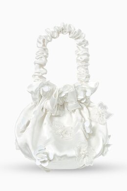 Self-Portrait Floral-applique Top-handle Bag in Satin 218232801_185