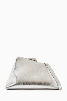 The Attico Day Off Craquele Shoulder Bag in Metallic Leather 216593301_247