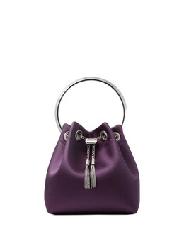 Jimmy Choo Bon Bon Leather Bucket Bag bonbonfuqwinterbloom/silver