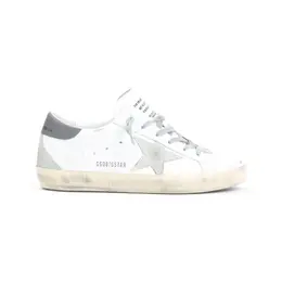 Golden Goose-White Cow Leather Superstar Sneakers-Donna 52175862726996