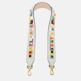 Fendi Blue Leather Multicolor Studded Strap You Shoulder Bag Strap 1146045