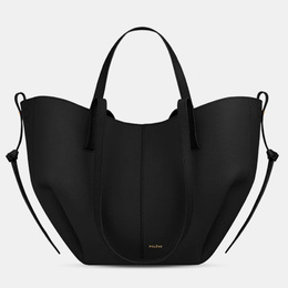 Polene Cyme Mini Grained Black Edition Calfskin Leather Shoulder Bag 1217592