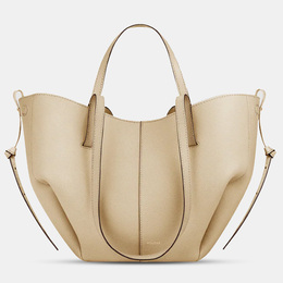 Polene Cyme Mini Grained Sand Edition Calfskin Leather Shoulder Bag 1217595