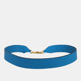 Hermes Blue Zanzibar Swift Leather Swift Etiquette Bag Strap 1120222