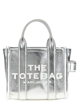 Marc Jacobs-The Metallic Leather Crossbody Tote Borse A Tracolla Silver-Donna 51731742261588