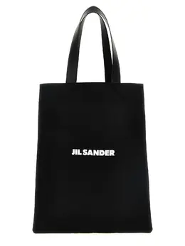 Jil Sander-Flat Shopper Tote Nero-Donna 47300001038676