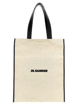 Jil Sander-Flat Tote Bianco/Nero-Uomo 51737086722388