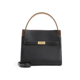 Tory Burch-Black Lee Small Cow Leather Shoulder Bag-Donna 51977258434900