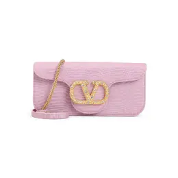 Valentino Garavani-Pink Moiré Textile Clutch-Donna 51977566519636