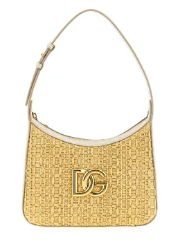 Dolce & Gabbana-Crochet Shoulder Bag Borse A Spalla E Tracolla Beige-Donna 52037537890644