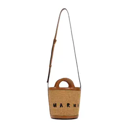 Marni-Brown Tropicalia Mini Bucket Bag-Donna 52096422281556