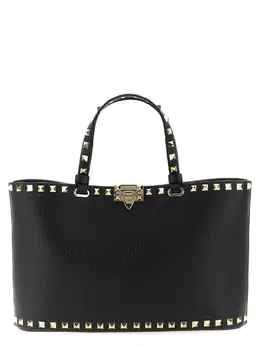 Valentino Garavani-Rockstud Tote Nero-Donna 52175908798804