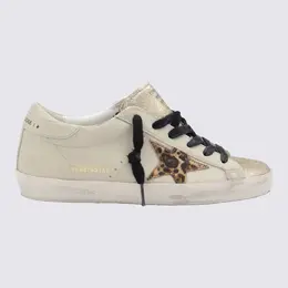 Golden Goose-Sneakers Light Beige/Dark Red-Donna 52366884536660