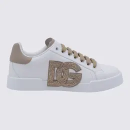 Dolce & Gabbana-Sneakers Bianco/Taupe-Donna 52612902060372
