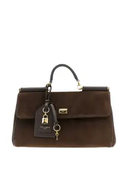 Dolce & Gabbana-La Mia Borsa Tote In Pelle Scamosciata Decorata Con Lucchetto Sicily-Donna 52311174218068