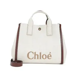Chloe-Hot Sand White Cotton Carry Shoulder Bag-Donna 52329827041620