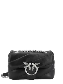 Pinko-Matelassé Leather Shoulder Bag With Iconic Love Birds Buckle-Donna 52364756320596