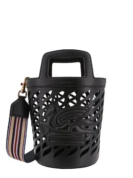 Etro-Perforated Leather Bucket Bag With Shoulder Strap-Donna 52365625262420