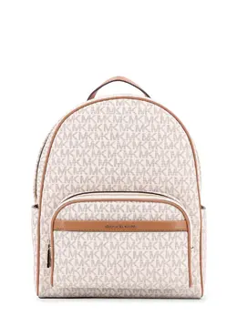 Michael Kors-Bex Coated Canvas Backpack With Frontal Logo Patch-Donna 52366718009684