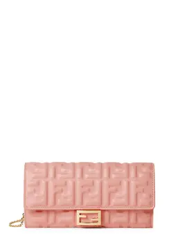 Fendi Continental With Chain Baguette Leather Crossbody Bag - Donna 52367875899732