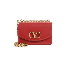 Valentino Garavani-Red Calf Leather Vain Small Shoulder Bag-Donna 52588333662548
