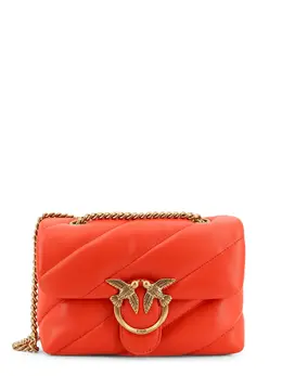 Pinko-Matelassé Leather Shoulder Bag With Iconic Love Birds Buckle-Donna 52621522010452