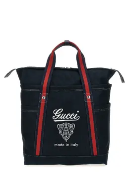 Gucci-Large Coat Of Arms Shopping Tote Blu-Uomo 52768017744212