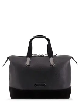 Tom Ford-Leather Duffle Bag With Suede Inserts And Logo Patch-Uomo 52816891183444
