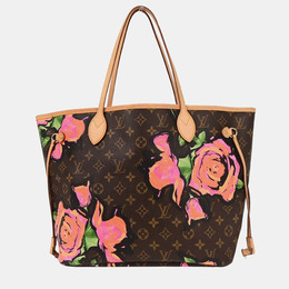 Louis Vuitton Monogram Rose Neverfull MM Shoulder Tote Bag 1242109