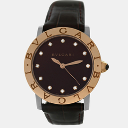 Bulgari BBLP33SG 102742 Automatic Diamond 18K Rose Gold Stainless Steel Women's Wristwatch 33 mm 1241779