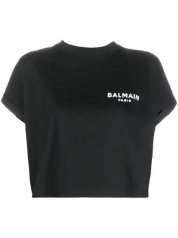 Balmain: Чёрная футболка 