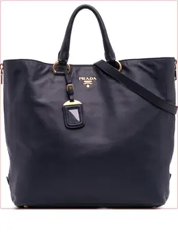 Prada 2000-2025 Soft Calf Side Zip Convertible Tote satchel 31982044