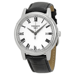 T0854101601300 Tissot Carson Men's Watch: White Dial, Black Leather Strap