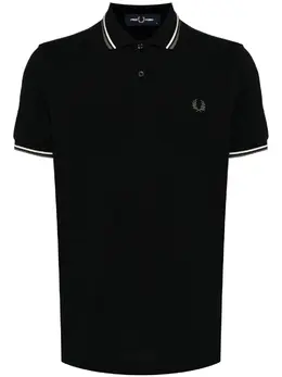Fred Perry: Чёрное поло  Twin Tipped