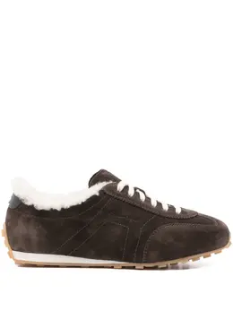 Santoni suede shearling sneakers 31261272