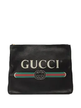 Gucci 2016-2025 Medium Leather Logo Portfolio clutch bag 32459263