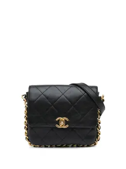 CHANEL Pre-Owned: Чёрная сумка через плечо 
