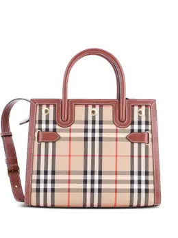 Burberry Title Two Handle Vintage Check Canvas and Leather Mini tote bag 32548192