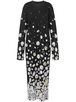 Moschino: Платье с растительным принтом 