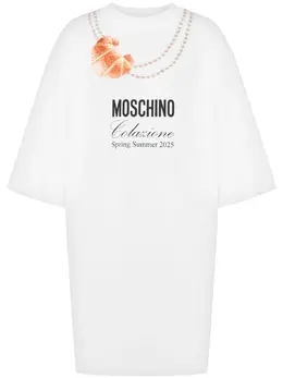 Moschino: Платье с принтом 